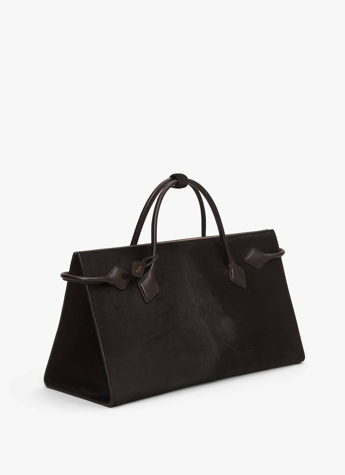 LE TECKEL TOTE BAG IN HAIRCALF LEATHER ALAÏA CHOCOLATE LE TECKEL TOTE BAG IN HAIRCALF LEATHER